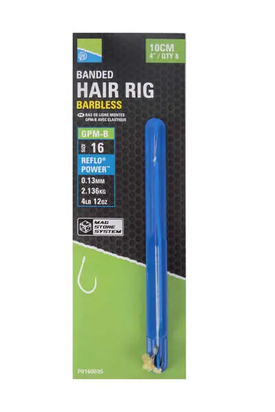 Bas de ligne coup Preston GPM-B Banded Hair Rigs 10cm (8 pcs) Remise