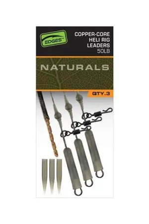Fox Edges Naturals Copper-Core Heli Rig Leaders (3pcs) Nouvelle Collection