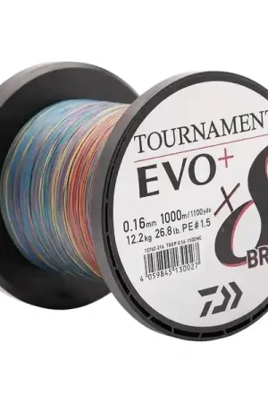 Vente Flash Tresse Daiwa Tournament x8 EVO+ Multi Colour 1000m