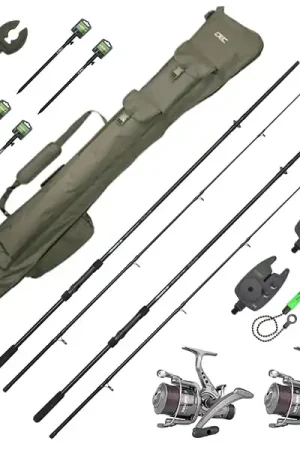 Remise Spro Spartan Carp Ensemble Deluxe avec cannes, moulinets, détecteurs. fourreau et supports!