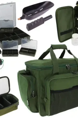 Carp Carryall Kit avec Boîte de Pêche, Glug Bag, Bit Boxes, Lead Bag et plus encore ! Petit Prix