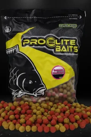 Retour Gratuit Bouillettes Pro Elite Baits Boilies Natural Foods Banana & Strawberry 20mm (8kg)