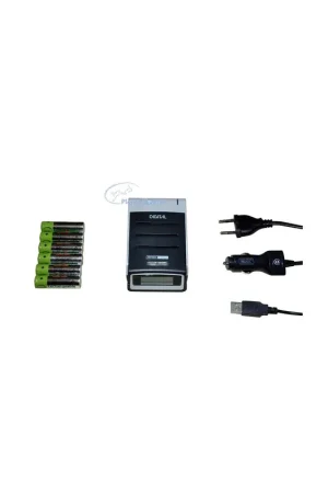 Kit Chargeur Bersub 230V+Allume cigare+4 accus LR6 Haute Qualité