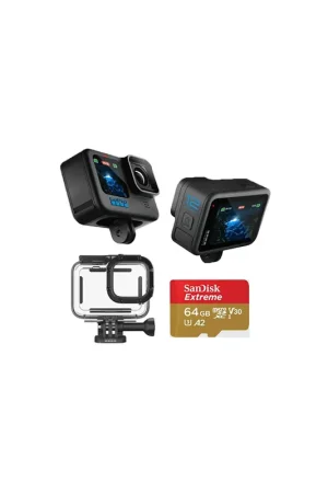 Pack GoPro Hero12 Black + Caisson 60m + Carte Sd 64Gb Produit De Marque